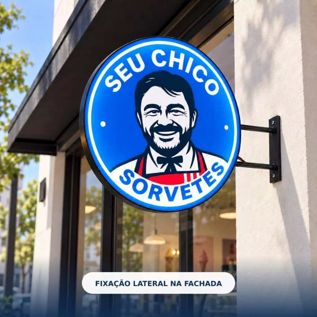 Luminoso Slim Redondo 60cm - Dupla Face (Personalizado)